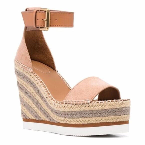 See By Chloe Suede Rope Wedge Platform Sandals Size 40 EU - Picture 14 of 15